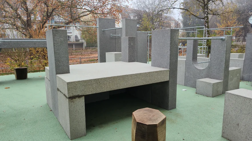 Flow-Elemente der Parkour-Anlage Radiostudio Zürich